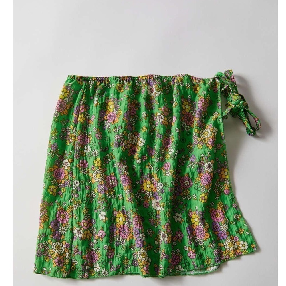 BIKINI sarong Wrap Skirt Bathing Cover-Up Floral Print Two Side Tie Small - Picture 3 of 9
